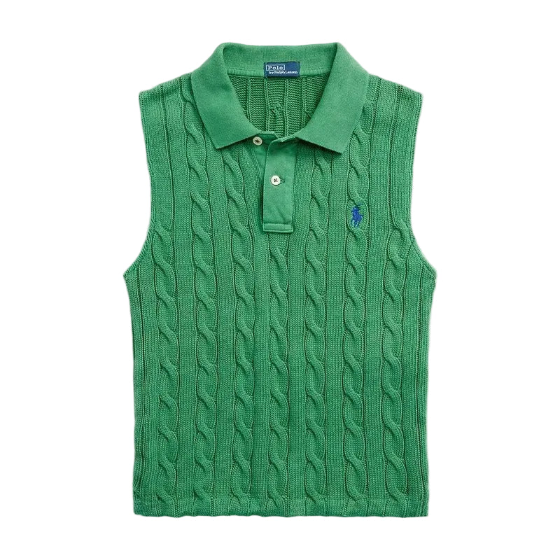 Camisa polo cropped de tricô