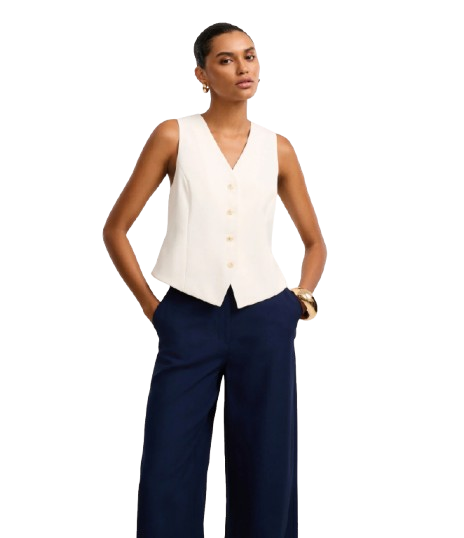 Calça Pantalona de Alfaiataria Azul